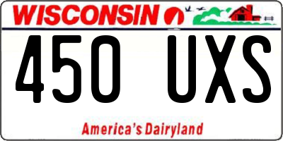 WI license plate 450UXS