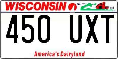 WI license plate 450UXT