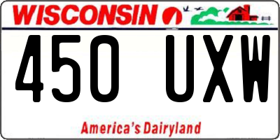 WI license plate 450UXW