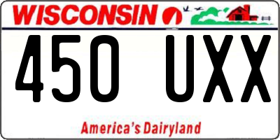 WI license plate 450UXX
