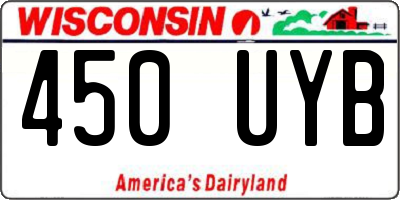 WI license plate 450UYB