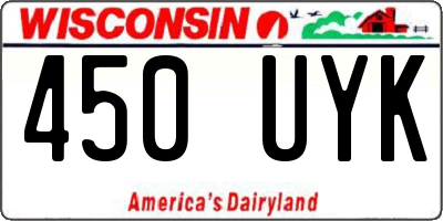 WI license plate 450UYK