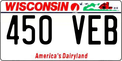WI license plate 450VEB