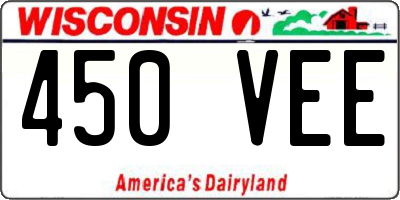 WI license plate 450VEE