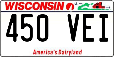 WI license plate 450VEI