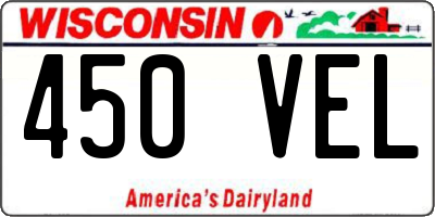 WI license plate 450VEL