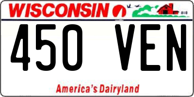 WI license plate 450VEN