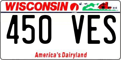 WI license plate 450VES