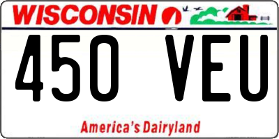 WI license plate 450VEU