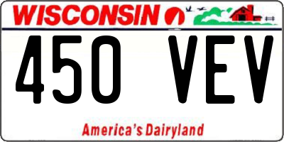 WI license plate 450VEV