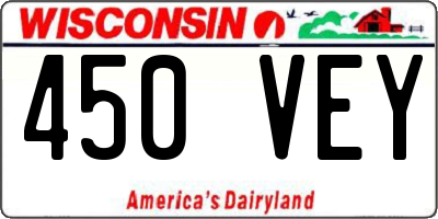 WI license plate 450VEY