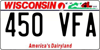 WI license plate 450VFA