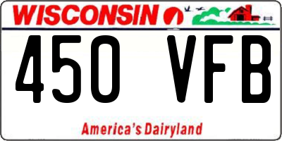 WI license plate 450VFB