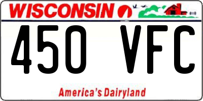 WI license plate 450VFC