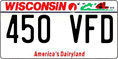 WI license plate 450VFD