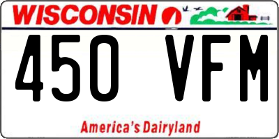 WI license plate 450VFM