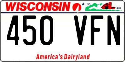 WI license plate 450VFN
