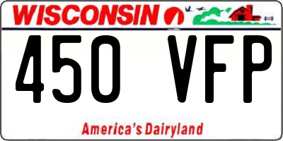 WI license plate 450VFP