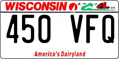 WI license plate 450VFQ