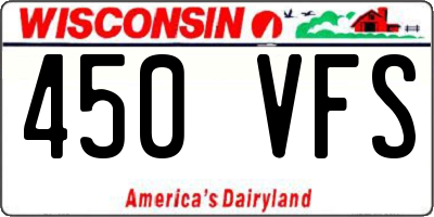 WI license plate 450VFS