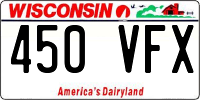 WI license plate 450VFX