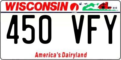 WI license plate 450VFY