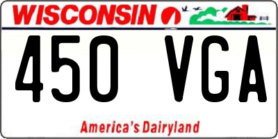 WI license plate 450VGA
