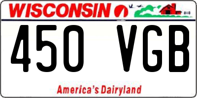 WI license plate 450VGB