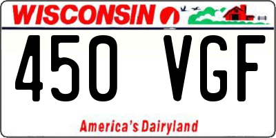 WI license plate 450VGF