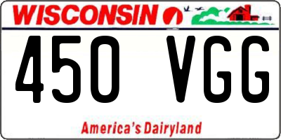 WI license plate 450VGG