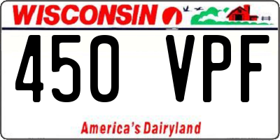 WI license plate 450VPF