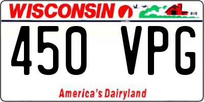 WI license plate 450VPG