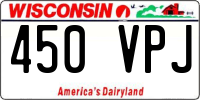 WI license plate 450VPJ