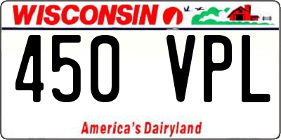 WI license plate 450VPL