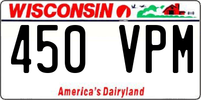 WI license plate 450VPM