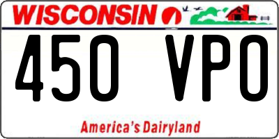 WI license plate 450VPO