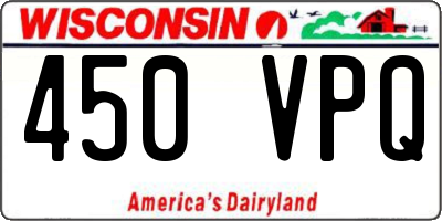 WI license plate 450VPQ