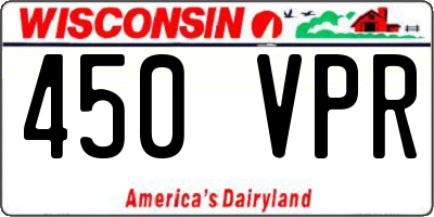 WI license plate 450VPR
