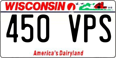 WI license plate 450VPS