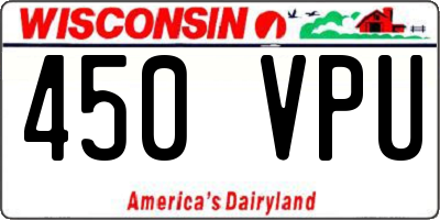 WI license plate 450VPU