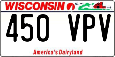 WI license plate 450VPV
