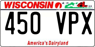 WI license plate 450VPX