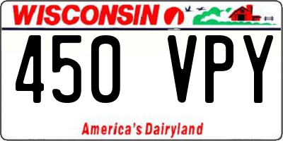 WI license plate 450VPY
