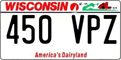 WI license plate 450VPZ
