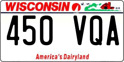 WI license plate 450VQA