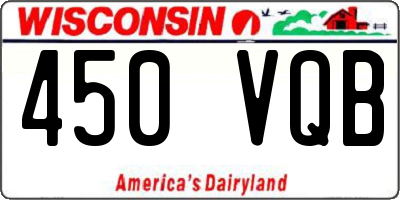 WI license plate 450VQB