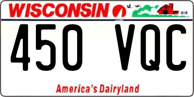 WI license plate 450VQC