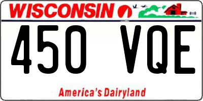 WI license plate 450VQE
