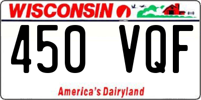WI license plate 450VQF