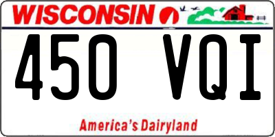 WI license plate 450VQI